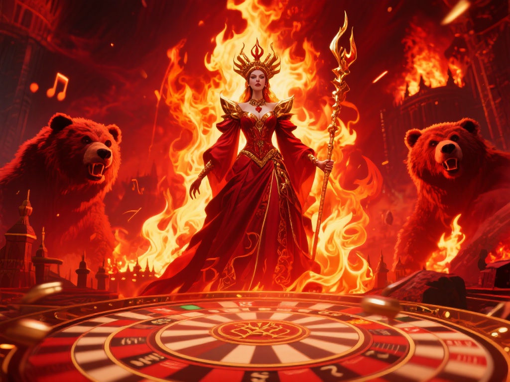 火之女王以火焰和女王为核心设计元素，游戏画面充满了